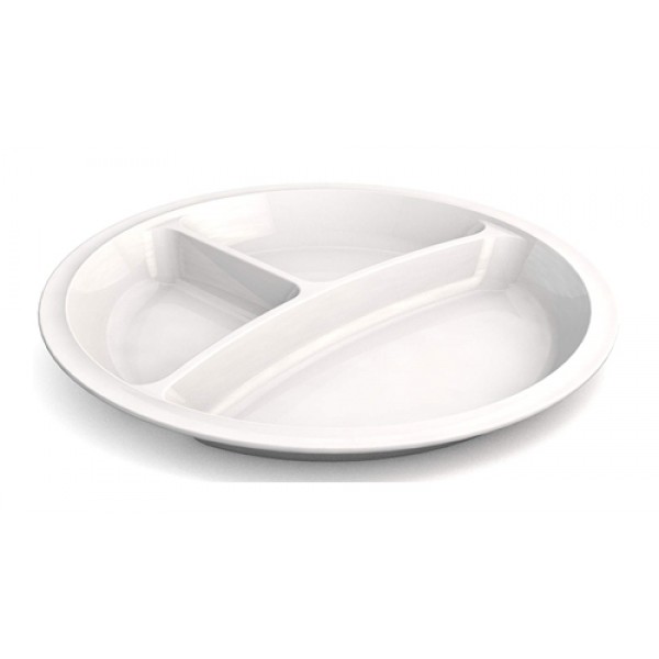 Assiette - 3 compartiments - acier inoxydable - lavable au lave-vaisselle -  Maxima