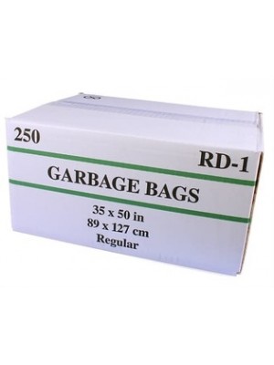 Garbage bags 35 by 50 regular clear, light color.
